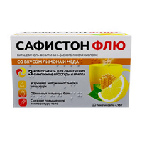 Сафистон Флю порошок со вкусом лимона и меда 500мг+25мг+200мг фото
