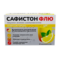 Сафистон Флю порошок со вкусом лимона 500мг+25мг+200мг фото