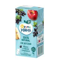 Сок "ФрутоНяня" из яблок и черной смородины осветленный 0,2л фото