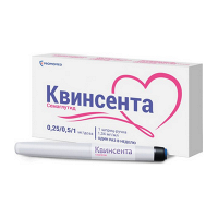 Квинсента раствор для инъекций 0.25/0.5/1мг/доза 3мл фото