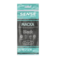Маска медицинская "Sense Professional" трехслойная на резинках (черная) фото