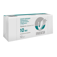 Шприц "Inekta" трехкомпонентный 10мл с иглой 21G (08х40мм) фото