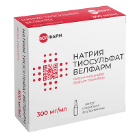 Натрия тиосульфат Велфарм раствор для инъекций 300мг/мл 10мл фото