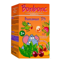 Bonbonc "Витамин Д3" пастилки 2,5г (вкус вишня-персик) фото