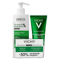 VICHY "Dercos Technique" набор шампунь "Против перхоти DS" 390мл + гель-сыворотка-пилинг "Normaderrm" 125мл фото