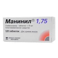 Манинил таблетки 1.75мг фото