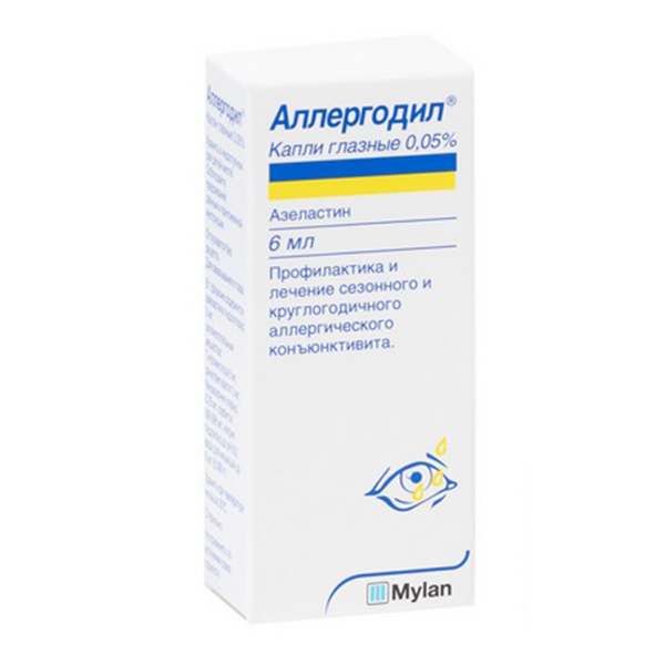 Аллергодил капли глазные 0.05% 6мл фото