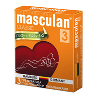 Презервативы "Masculan" 3 Classic Dotty+Ribbed (с колечками и пупырышками) фото