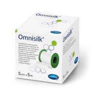 Пластырь "Omnisilk" фиксирующий гипоаллергенный из искусственного шелка белый 5м х 5см фото