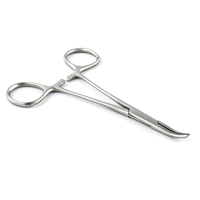 Зажим кровоостанавливающий кровоостанавливающий т "Москит" зубчатый изогнутый по ребру фото