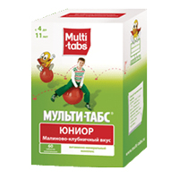 Мульти-табс Юниор таблетки жевательные (малиново-клубничные) фото