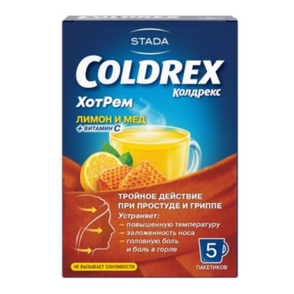 Колдрекс ХотРем порошок лимонно-медовый 5г фото