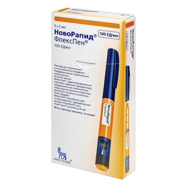 НовоРапид ФлексПен раствор для инъекций 100ЕД/мл 3мл фото