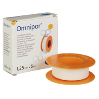 Пластырь "Omnipor" фиксирующий гипоаллергенный из нетканого материала белый 5м х 1,25см фото