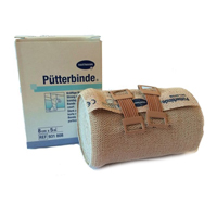 Бинт "Putterbinde" компрессион цв кожи с зажимами 100% хлоп 5м х 8см фото