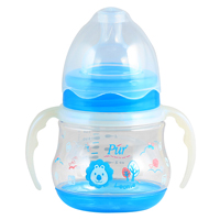 Бутылочка "PUR" 150мл с шир. горл. и ручками, соска со средней струей фото