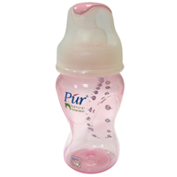 Бутылочка "PUR" 250мл "легкий обхват", соска со средней струей фото