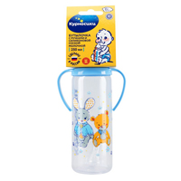 Бутылочка "Курносики" полипропиленовая с ручками с силиконовой соской 250мл (11005) фото