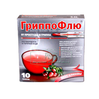 ГриппоФлю от простуды и гриппа порошок клюквенный 13г фото