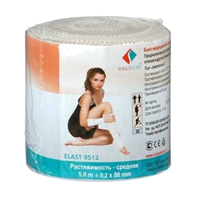 Бинт эластичный "Elast" 9512 медицинский средней растяжимости 5мх8см фото