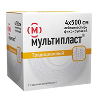Лейкопластырь "Мультипласт" фиксирующий 4х500см фото