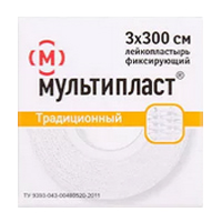 Лейкопластырь "Мультипласт" фиксирующий 3х300см фото