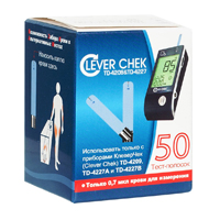 Тест-полоски &quot;Clever Chek&quot; для определения уровня глюкозы в крови к глюкометру TD-4227 фото