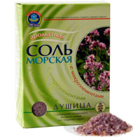Соль морская "Целебные кристаллы" серии "Лечебные травы" Душица 500г фото