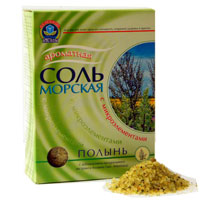 Соль морская "Целебные кристаллы" серии "Лечебные травы" Полынь 500г фото