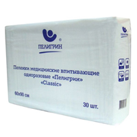 Пеленки "Пелигрин" Classic медицинские впитывающие 60х90см фото