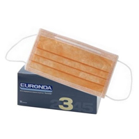 Маска медицинская "Euronda" трехслойная защитная (оранжевая) фото