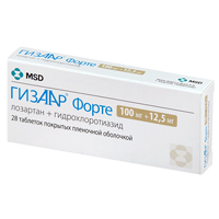 Гизаар форте таблетки 100мг+12,5мг фото