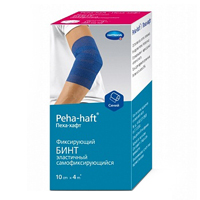 Бинт эластичный "Peha-haft Сolor" самофиксирующийся 4м х 10см синий фото