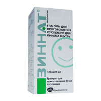 Зиннат гранулы 125мг/5мл 1250мг фото