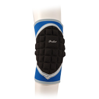 Фиксатор коленного сустава неопрен. с надпателлярным протектором и усилив. швами M черный с синим фото