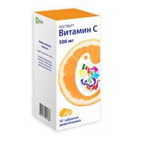 Роствит таблетки жевательные (апельсиновые) 500мг фото