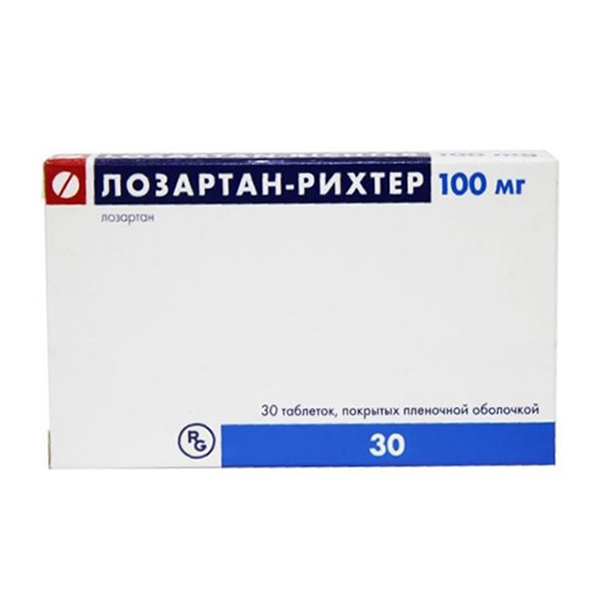 Лозартан-Рихтер таблетки 100мг фото