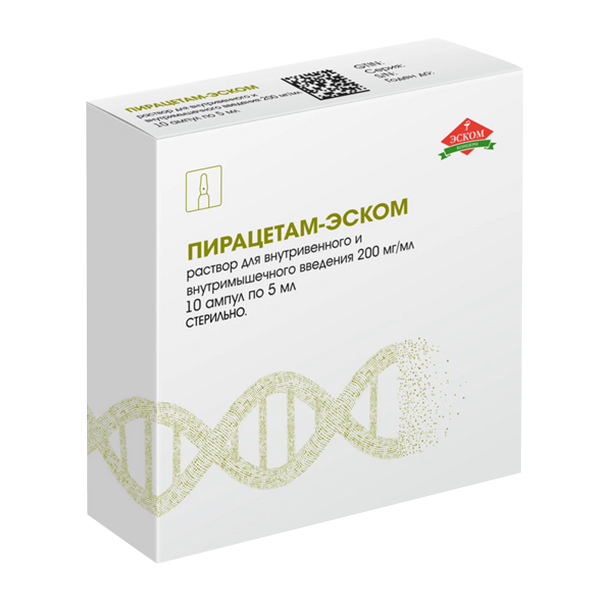 Пирацетам-Эском раствор для инъекций 200мг/мл 5мл фото