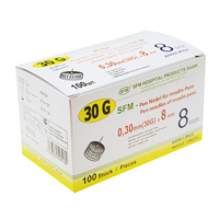 Иглы медицинские инъекционные 30G 0,3 х 8мм фото