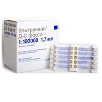 Ультракаин Д-С форте раствор для инъекций 40мг+0,01мг/мл 1,7 мл фото