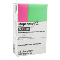 Мирапекс ПД таблетки 0,75мг фото