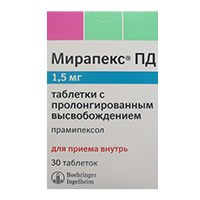 Мирапекс ПД таблетки 1,5мг фото