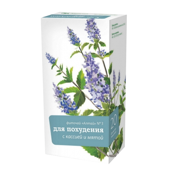 Алтай №3 "Для похудения с кассией и мятой" чай фильтр-пакет 2г фото