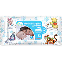Салфетки влажные "Disney Baby" для детей с алоэ вера фото