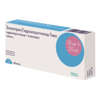 Эналаприл/Гидрохлоротиазид-Тева таблетки 10мг+25мг фото