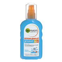 Спрей солнцезащитный "Ambre Solaire" детский цветной "Непобедимый" марки "Garnier" SPF50+ 200мл фото
