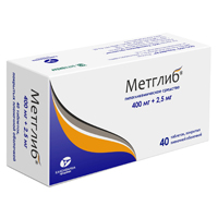 Метглиб таблетки 400мг+2,5мг фото