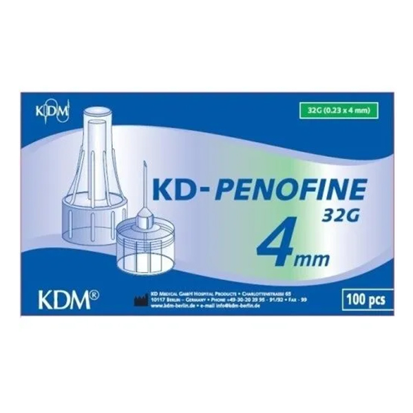 Иглы "KD-PENOFINE" для инсулиновых шприц-ручек 32G (0,23х4мм) фото