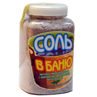 Соль морская "Соль в баню" Мята с микроэлементами с эфирным маслом из листьев мяты перечной 850г фото
