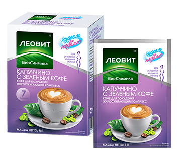 Кофе для похудения "Капуччино" жиросжигающий комплекс с зеленым кофе "Худеем за неделю" 14г фото